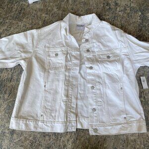 NWT Old Navy Relaxed Classic White Non-Stretch Jean Jacket for Women
